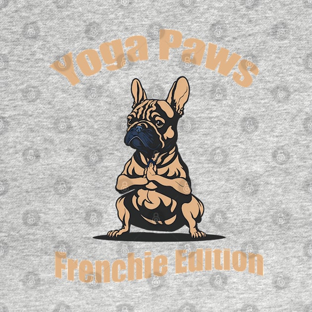 French bulldog in yoga pose, frenchie dog, yoga and french bulldog lovers by Collagedream